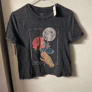 Graphic tee crop top